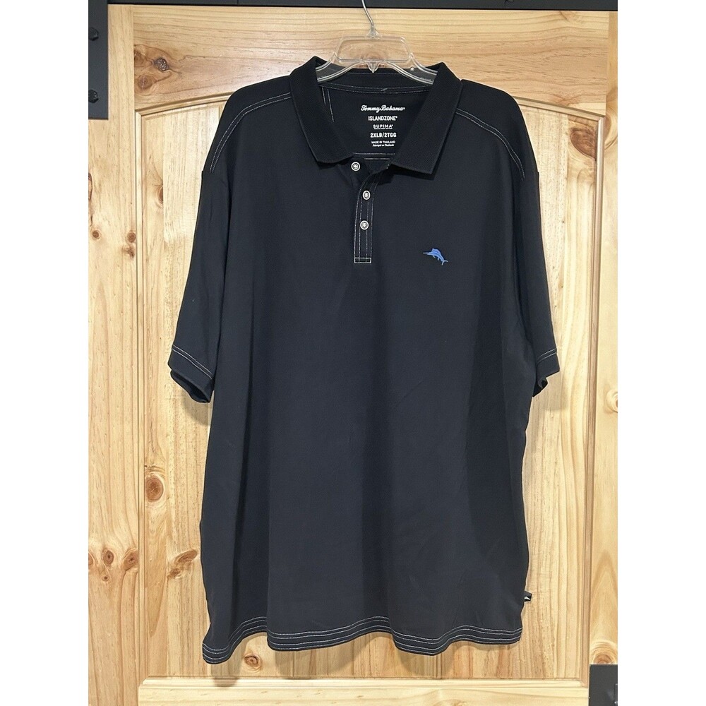 Tommy Bahama Men’s Polo Island Zone Black Supima Cotton 2XLB NWOT